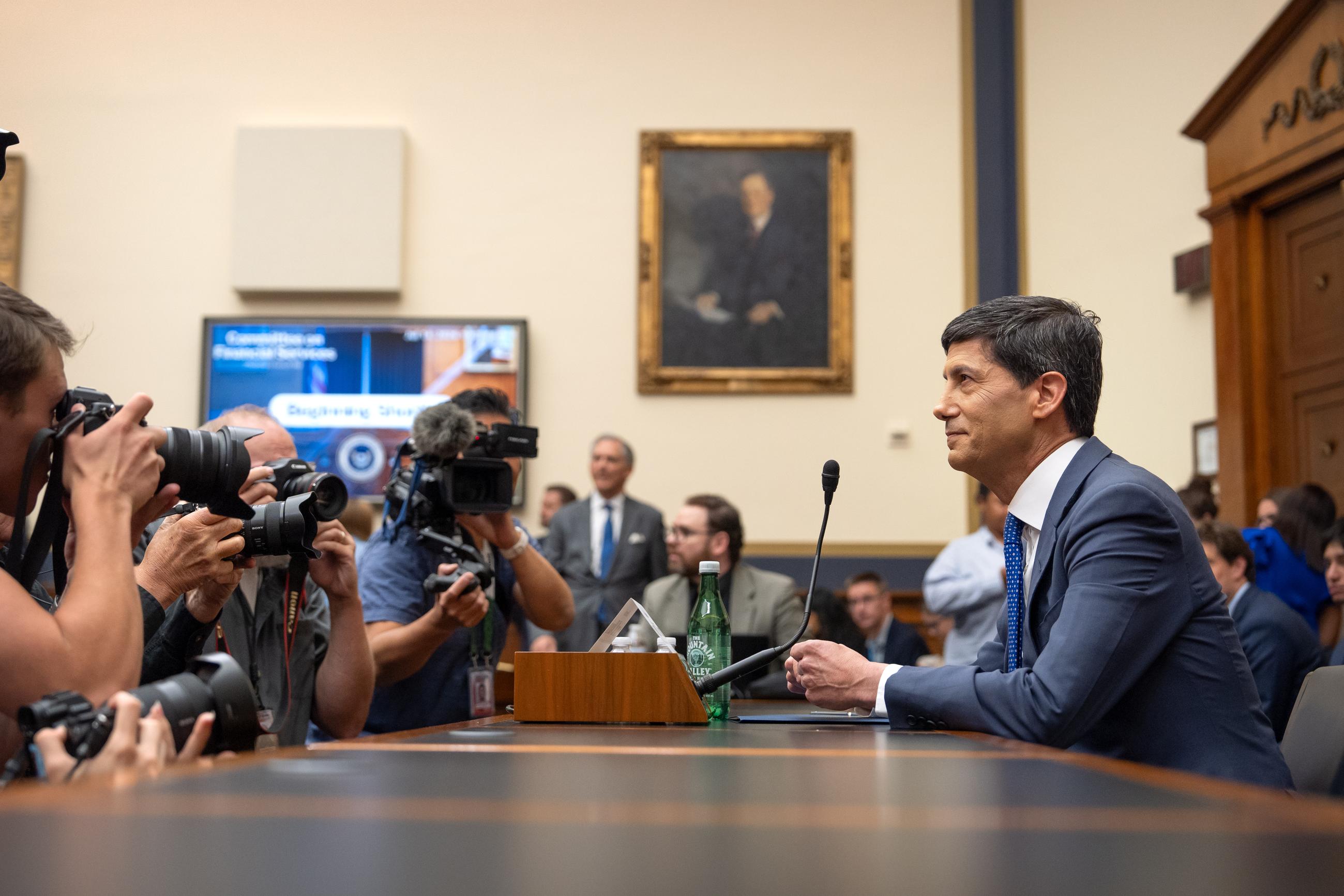 Federal Reserve Chairman Kevin Warsh at a hearing of the House Financial Services Committee on Tuesday (AP Photo/Mark Schiefelbein)