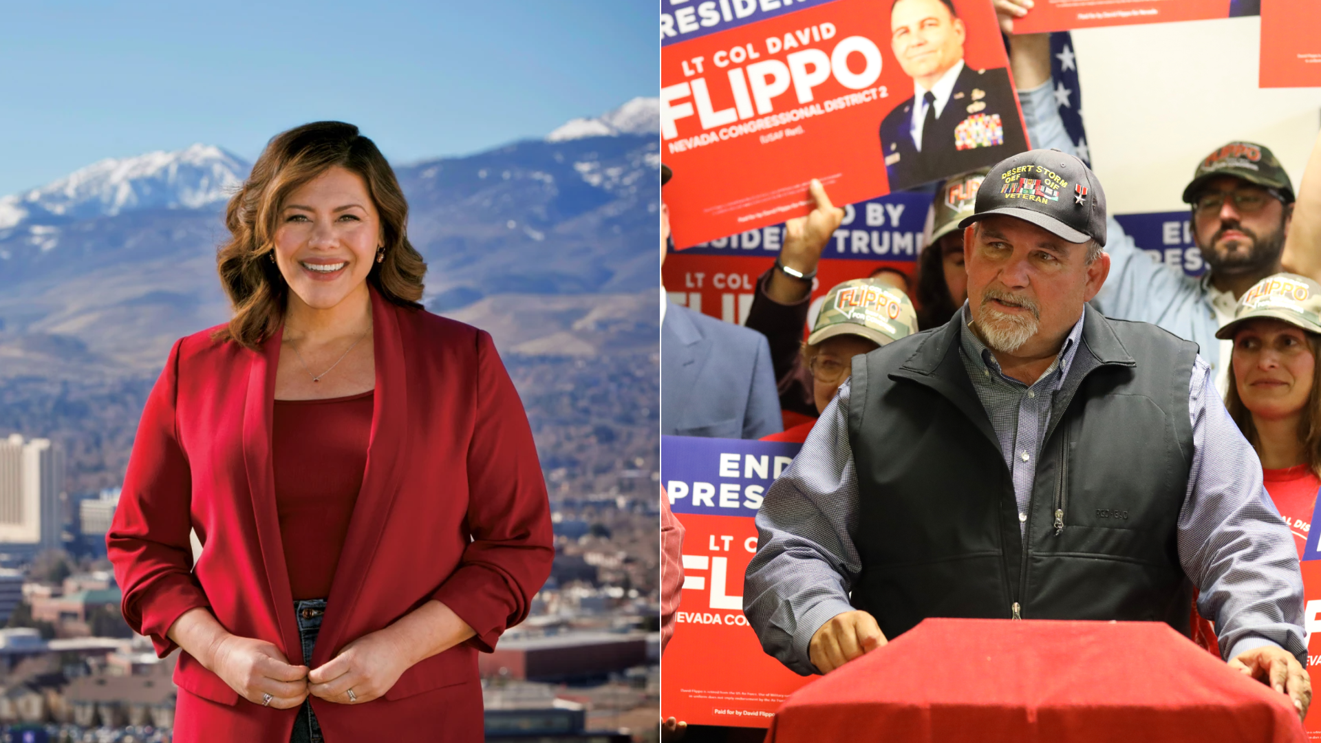 Teresa Benitez-Thompson, the Democratic nominee in NV-02, and David Flippo, the GOP nominee.