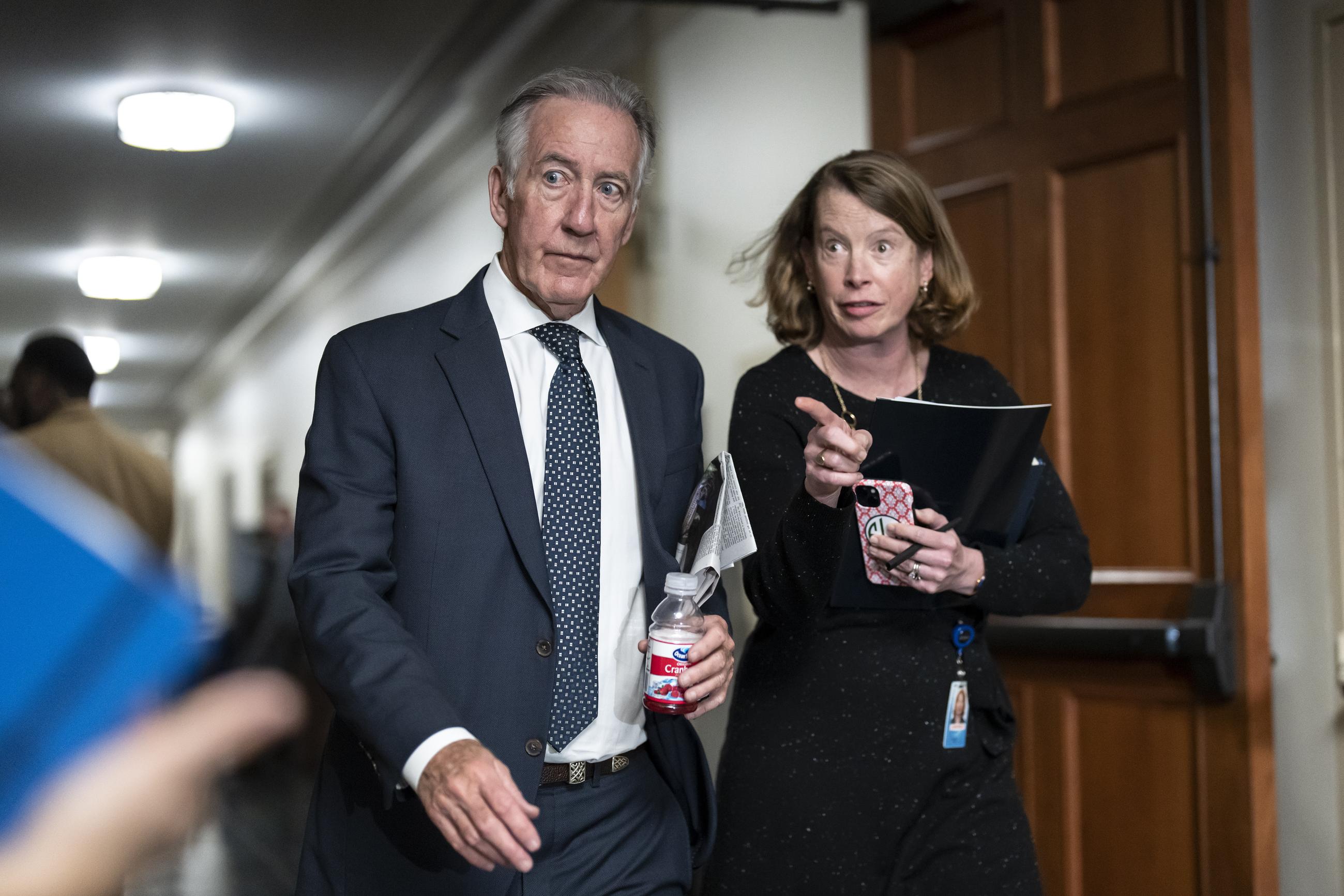 FILE - House Ways and Means Committee Chairman Richard Neal, D-Mass., arrives as House Democrats and their new leadership meet to choose ranking members for committees as they assume the minority in the new Congress, at the Capitol in Washington, Dec. 6, 2022. The Democratic-controlled House Ways and Means Committee is expected to vote Tuesday, Dec. 20, on whether to publicly release years of Trump’s tax returns — returns that Trump has tried desperately to shield. (AP Photo/J. Scott Applewhite, File)