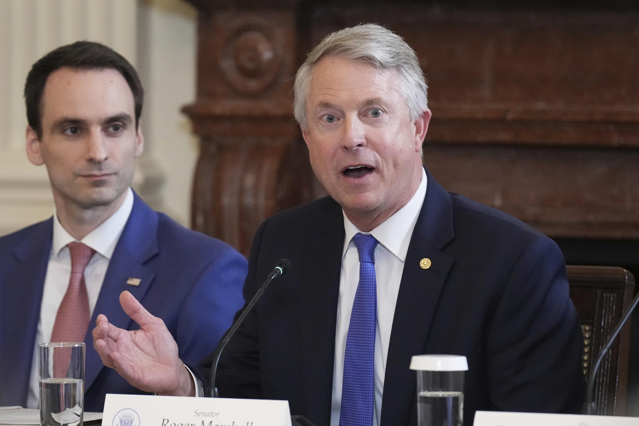 Sen. Roger Marshall at a Make America Healthy Again Commission Event in the East Room of the White House in May 2025 (AP Photo/Jacquelyn Martin)