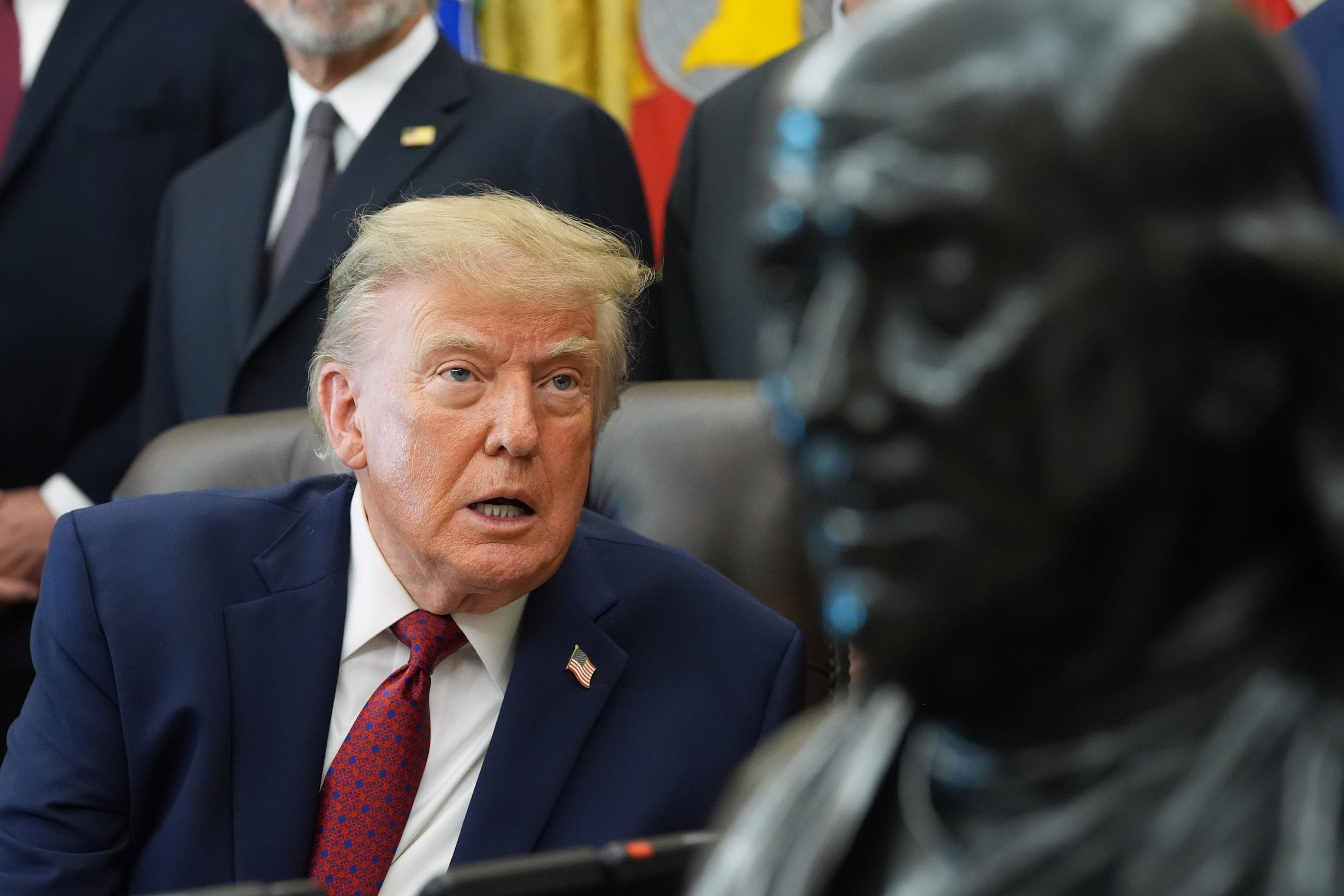 President Donald Trump speaks in the Oval Office of the White House, Wednesday, Sept. 30, 2026, in Washington. (AP Photo/Alex Brandon)