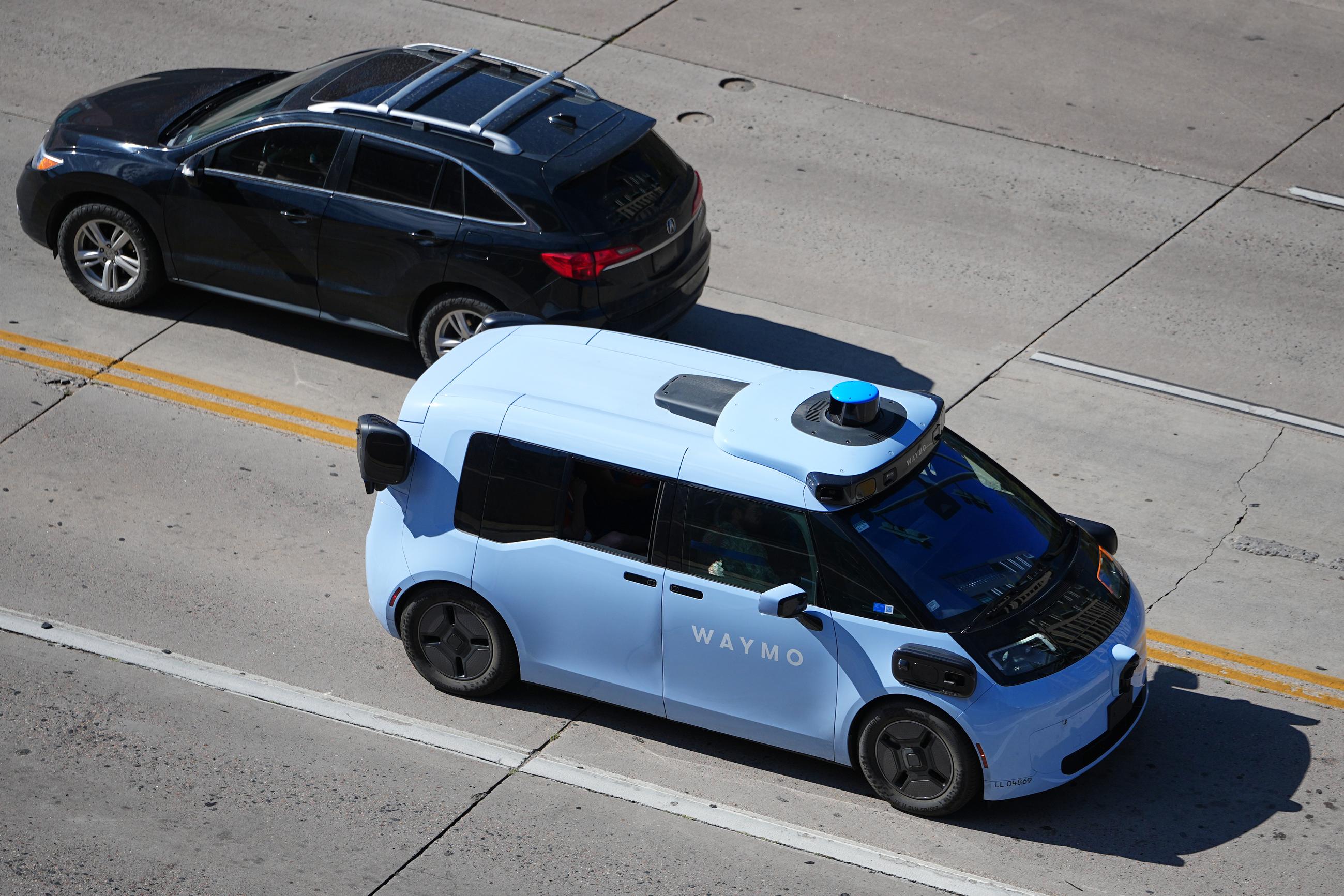 A Waymo vehicle in Denver (AP Photo/David Zalubowski)