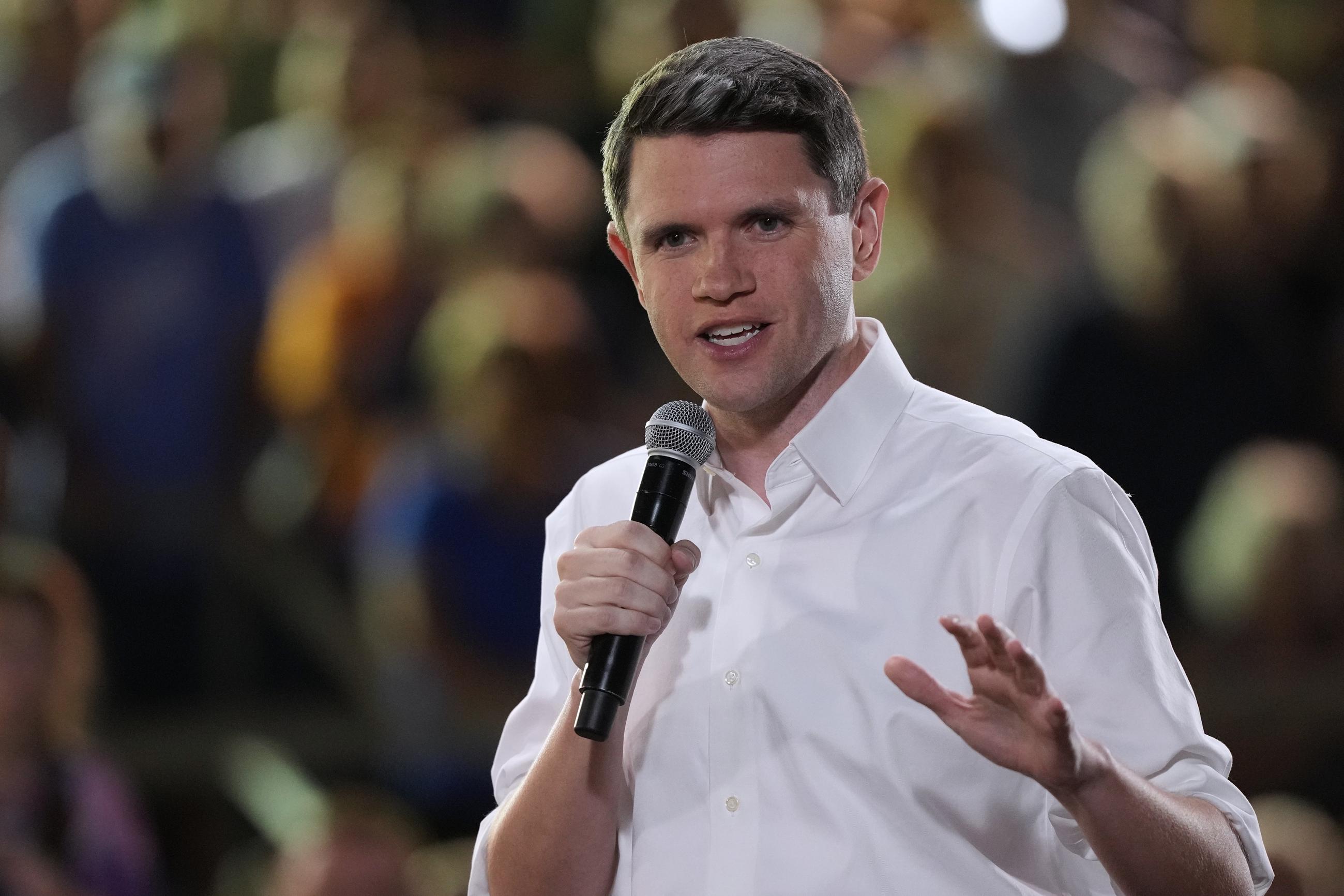 Democratic U.S. Senate candidate James Talarico speaks during a campaign event in San Marcos, Texas, on Thursday. (AP Photo/Eric Gay)