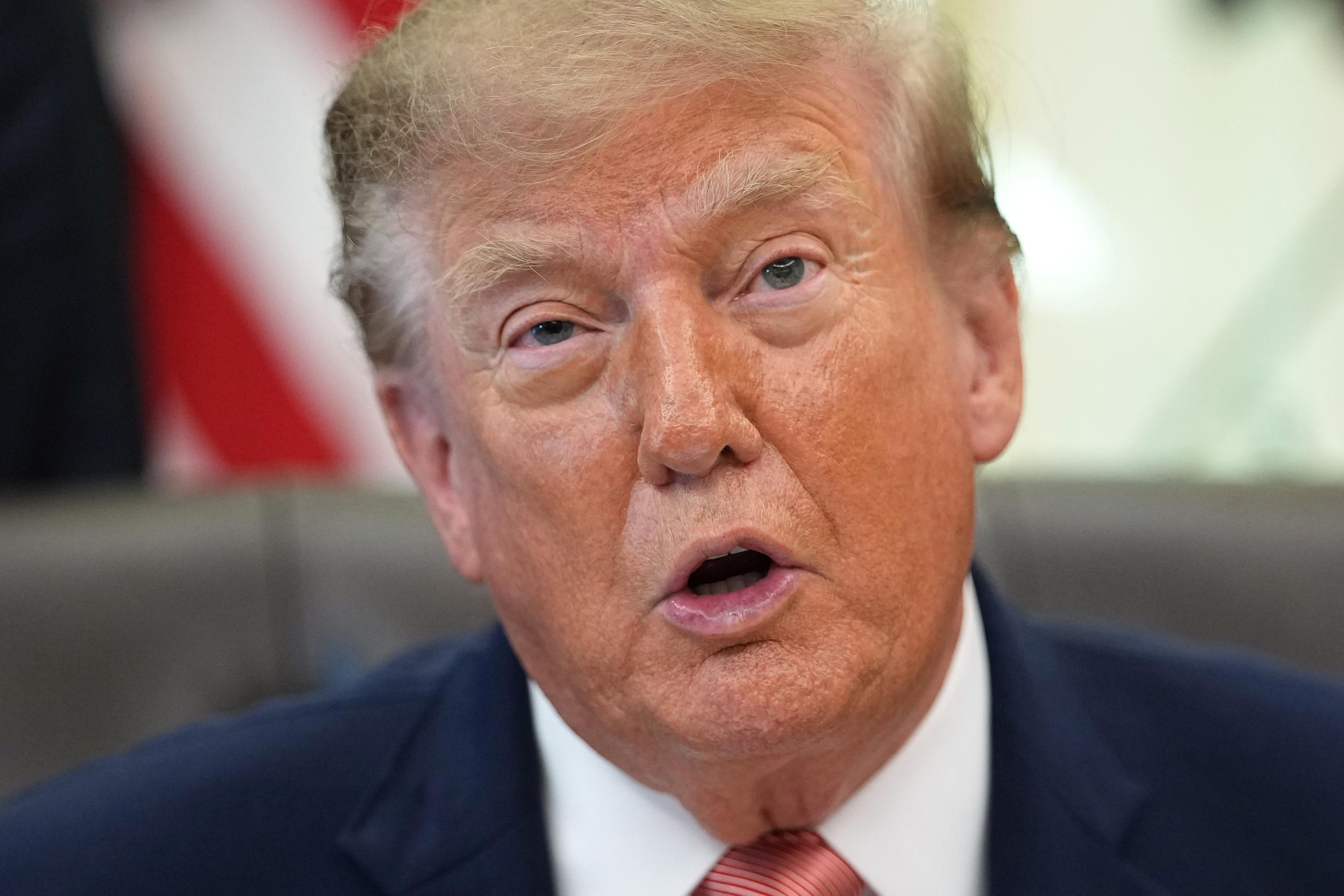 President Trump speaks in the Oval Office on Tuesday. (AP Photo/Jacquelyn Martin)